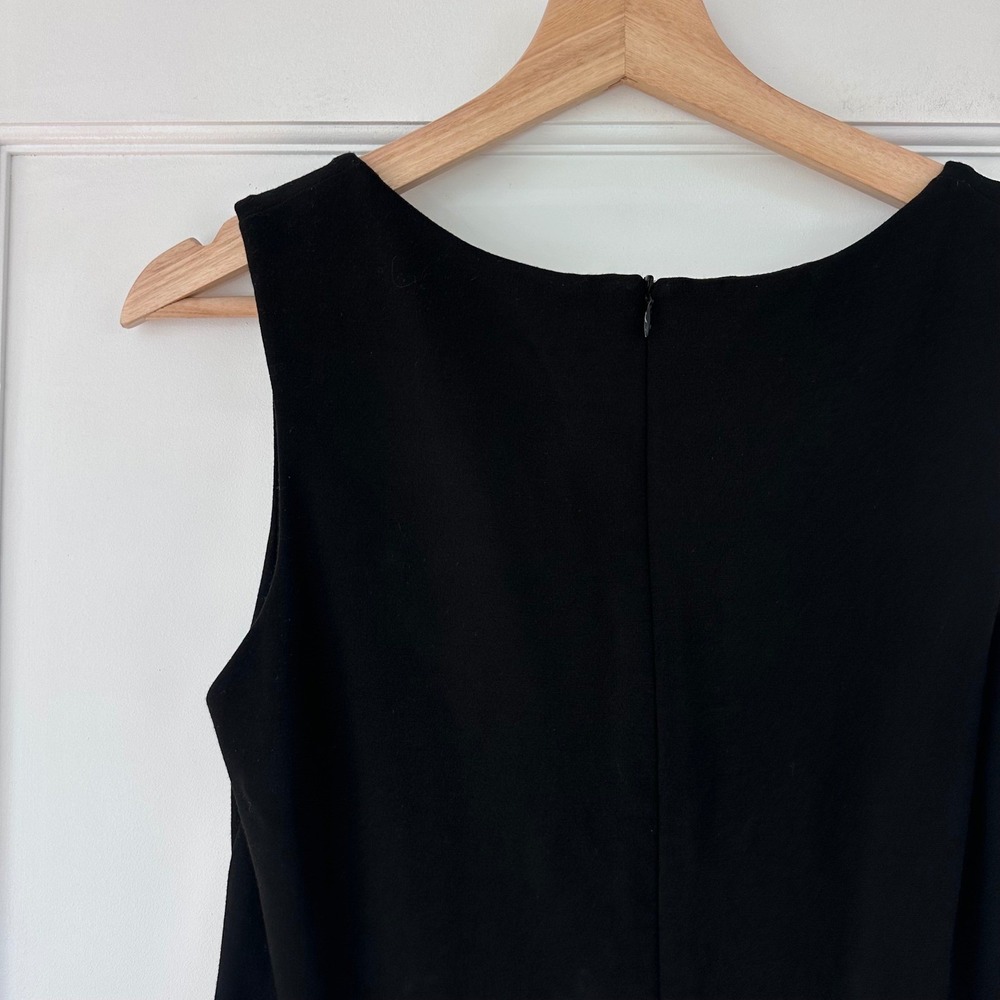MM.LaFleur Rachel Dress Black V-Neck Sleeveless Sheath Ponte Knit Size 14 - Picture 9 of 12